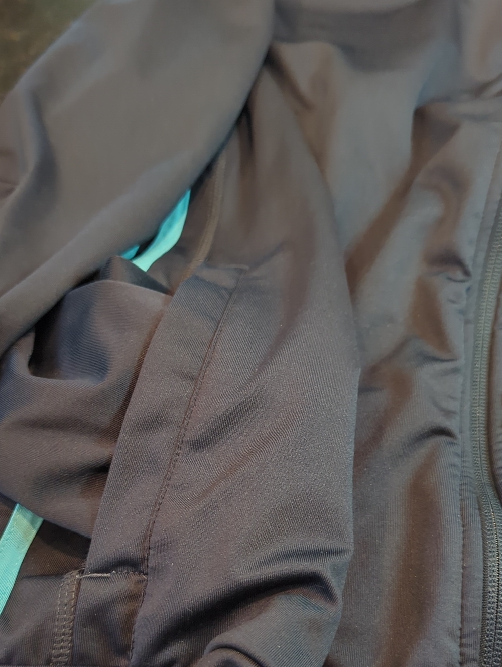 Adidas Women's Climate Black Track Jacket with Teal Accent Stripes Size XL - Picture 5 of 7
